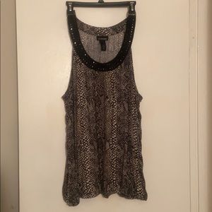Lane Bryant beaded neckline sleeveless blouse